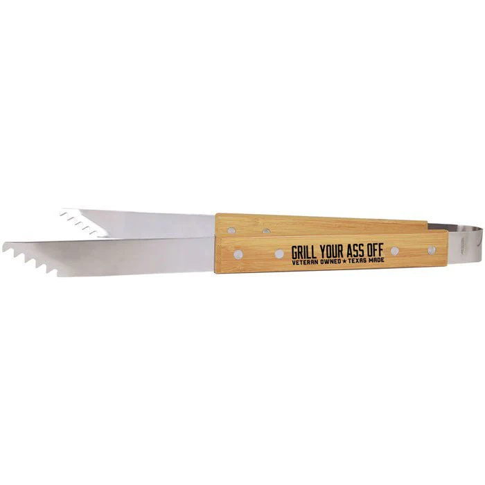 Barbecue Tongs 14" Bamboo - Image 3