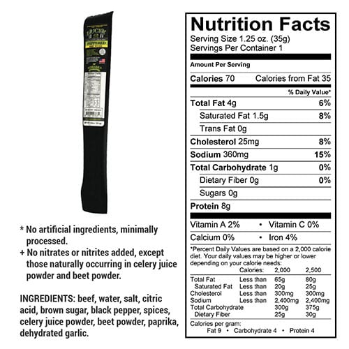 Black Pepper Beef Stick | 1.25 oz. | All Natural Angus Beef | Perfectly Seasoned | Made in Holdrege, NE | Nebraska Star Beef - Image 3