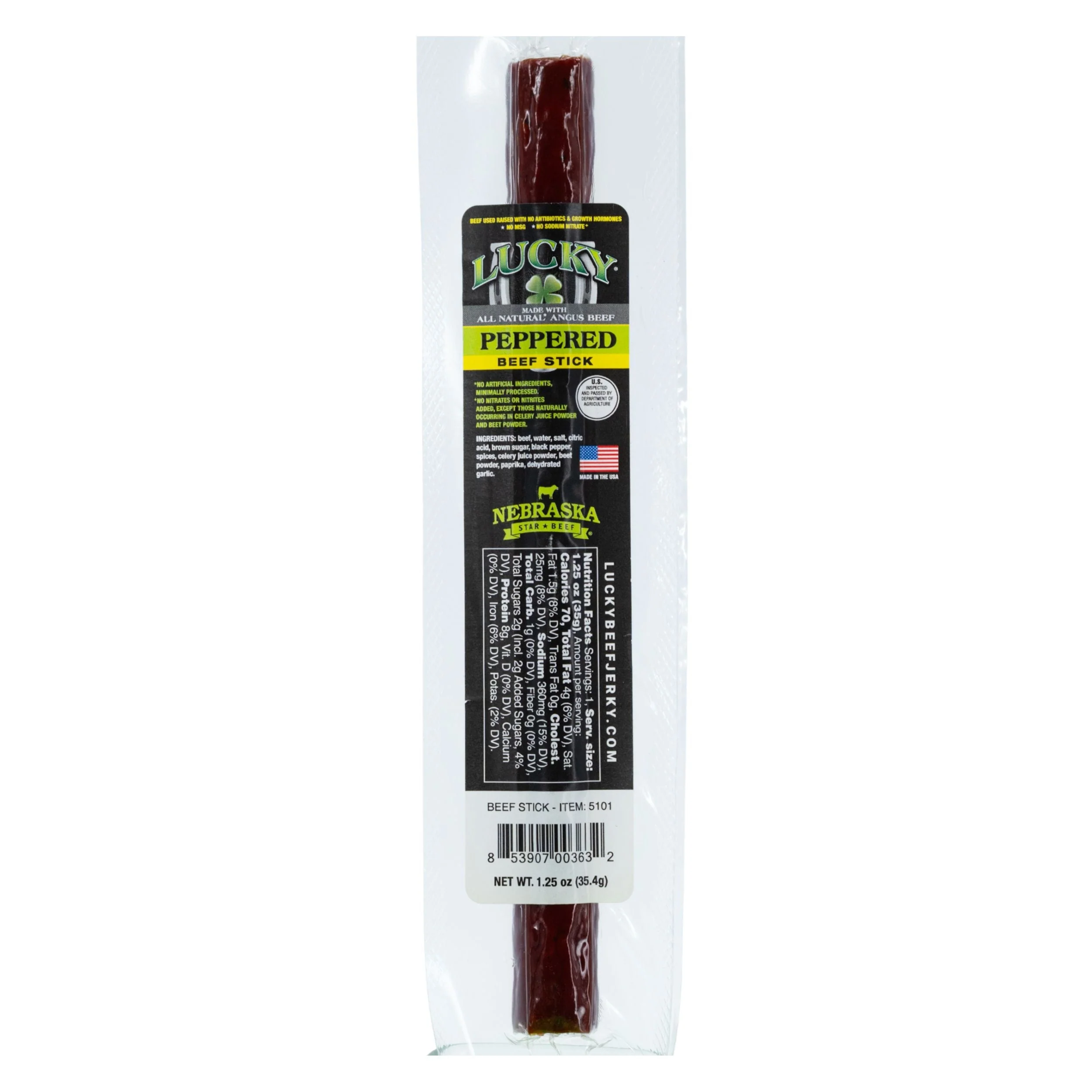 Black Pepper Beef Stick | 1.25 oz. | Pack of 6 | All Natural Angus Beef | Perfectly Seasoned | Made in Holdrege, NE | Nebraska Star Beef - Image 2