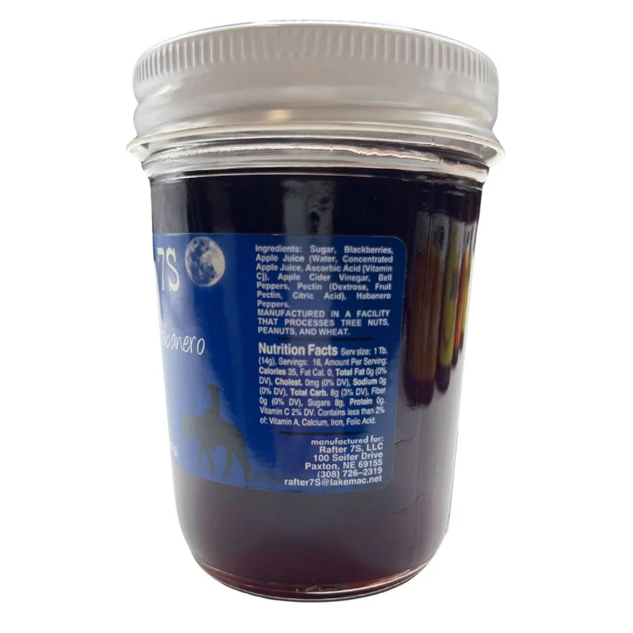 Blackberry Habanero Jelly | 8 oz. | 3 Pack | Fruity Spice | Hand-Picked Berries | Sweet & Spicy Jelly | Made in Paxton, NE | Rafter 7S - Image 3