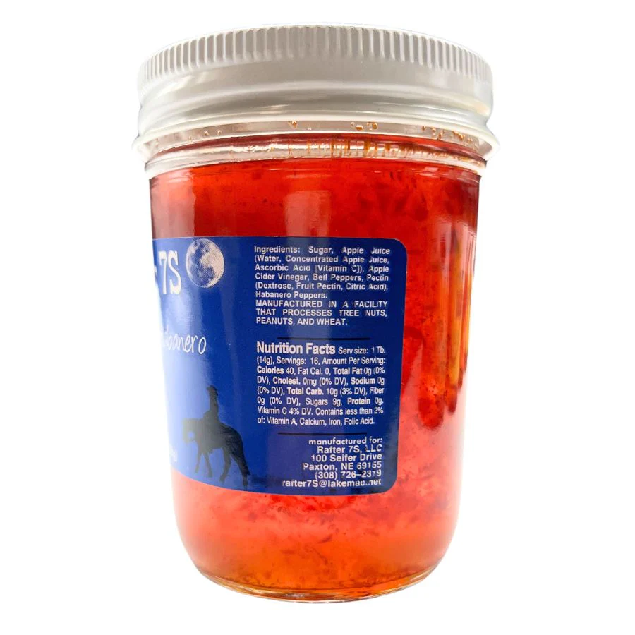 Blazin' Hot Habanero Jelly | 8 oz. | Hot Fruit Jelly | Meat Glaze | All Natural | Jelly Cream Cheese Dip | Made in Paxton, NE | Rafter 7S - Image 2
