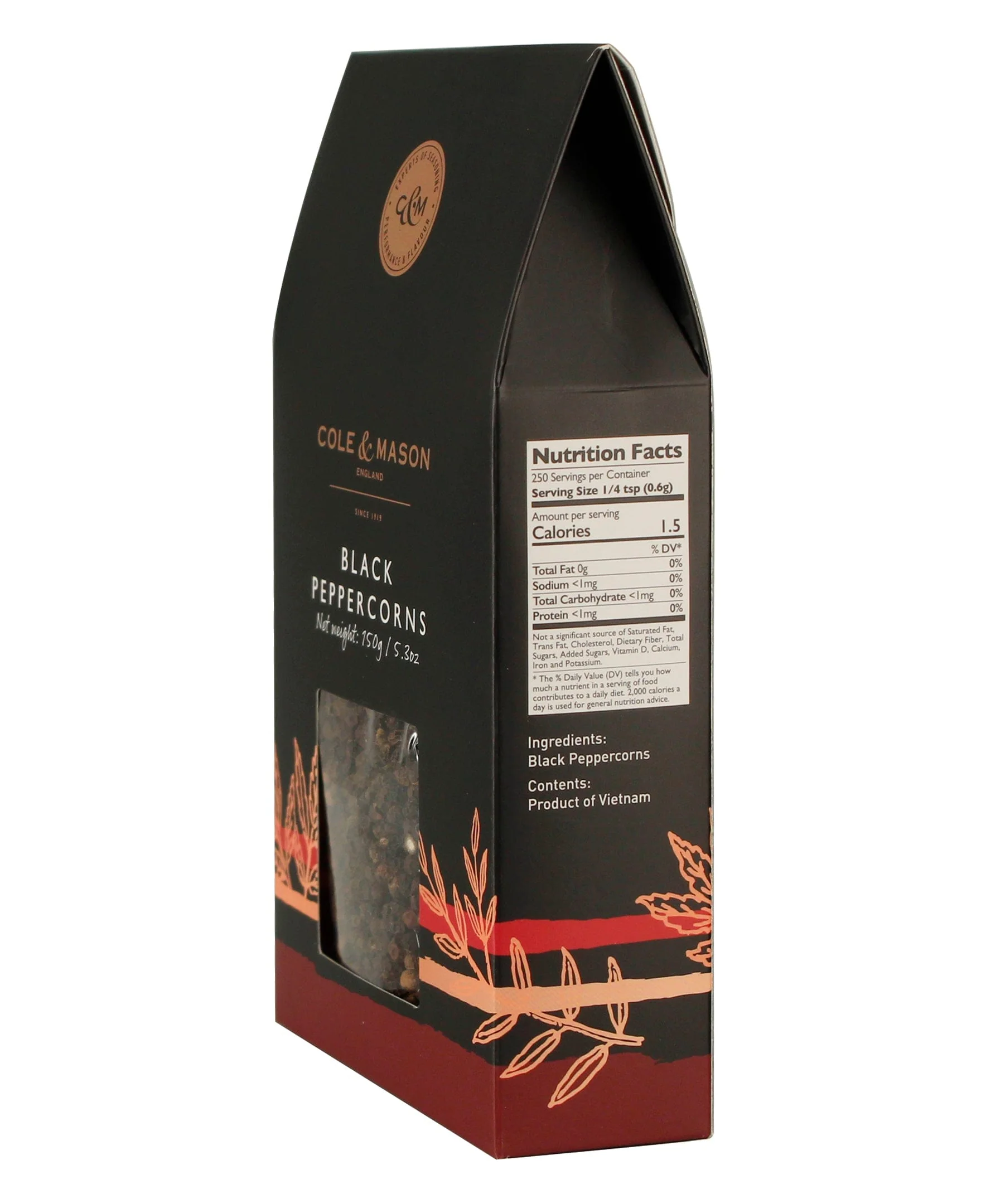 Cole & Mason Black Peppercorns Box Refill 5.3oz - Image 4