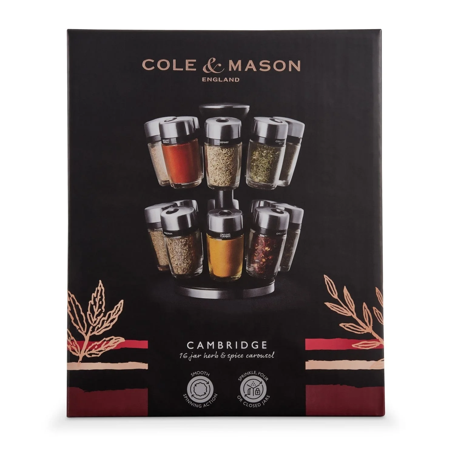 Cole & Mason Cambridge Herb & Spice Carousel - 16 Jar - Image 7