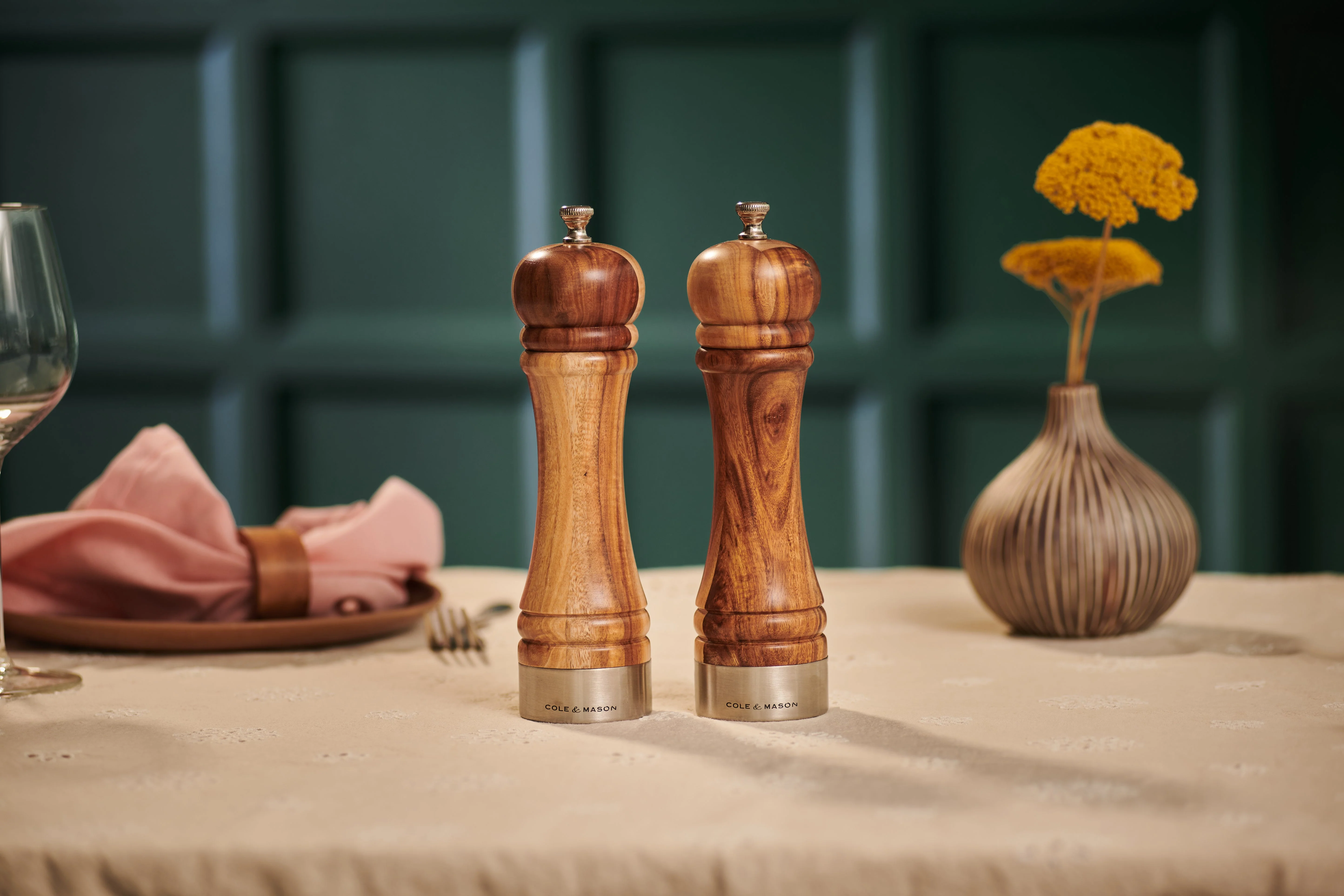 Cole & Mason Camden Traditional Acacia Salt and Pepper Mill Gift Set 8.5" - Image 3