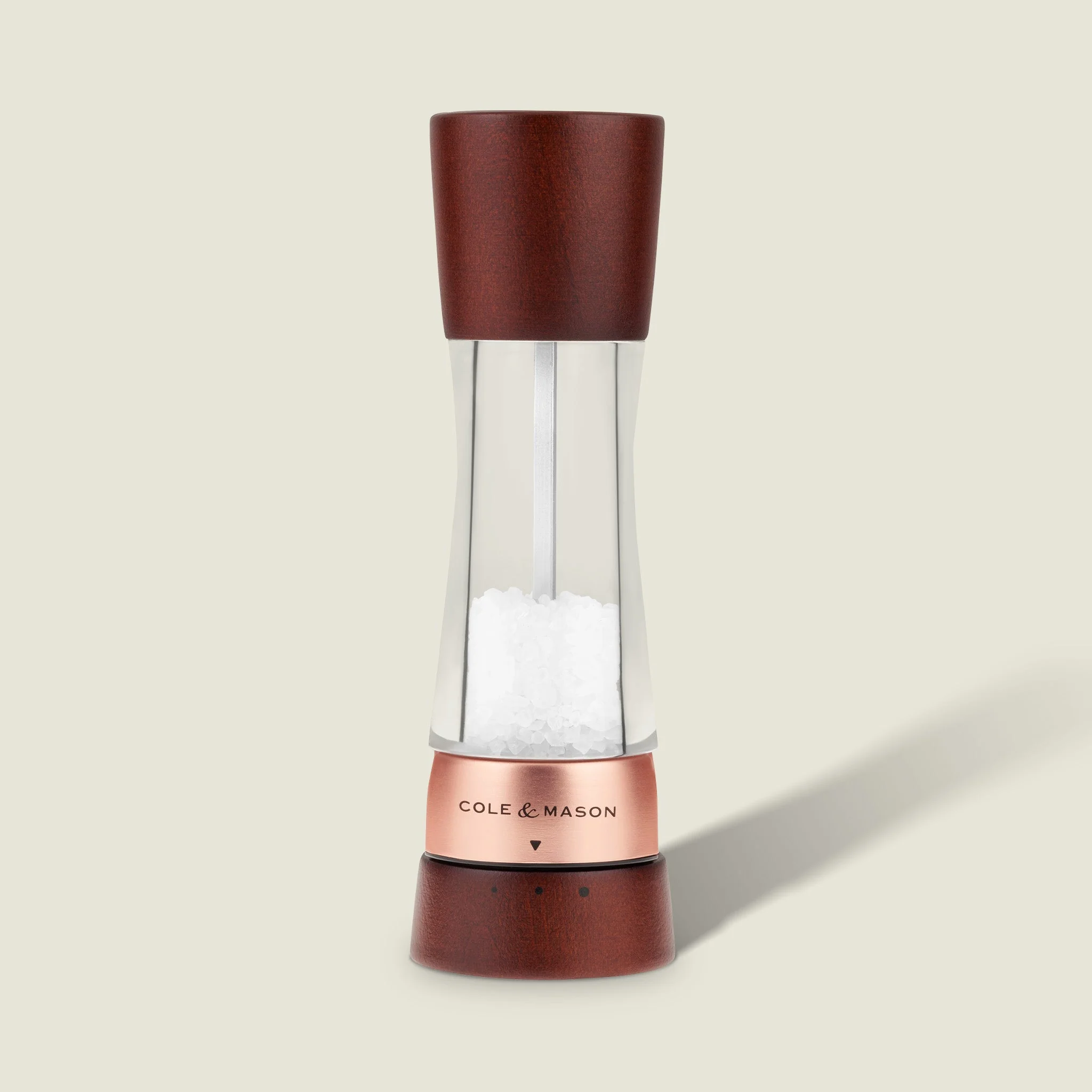 Cole & Mason Derwent Chestnut Rose Gold Salt & Pepper Mill - Image 3