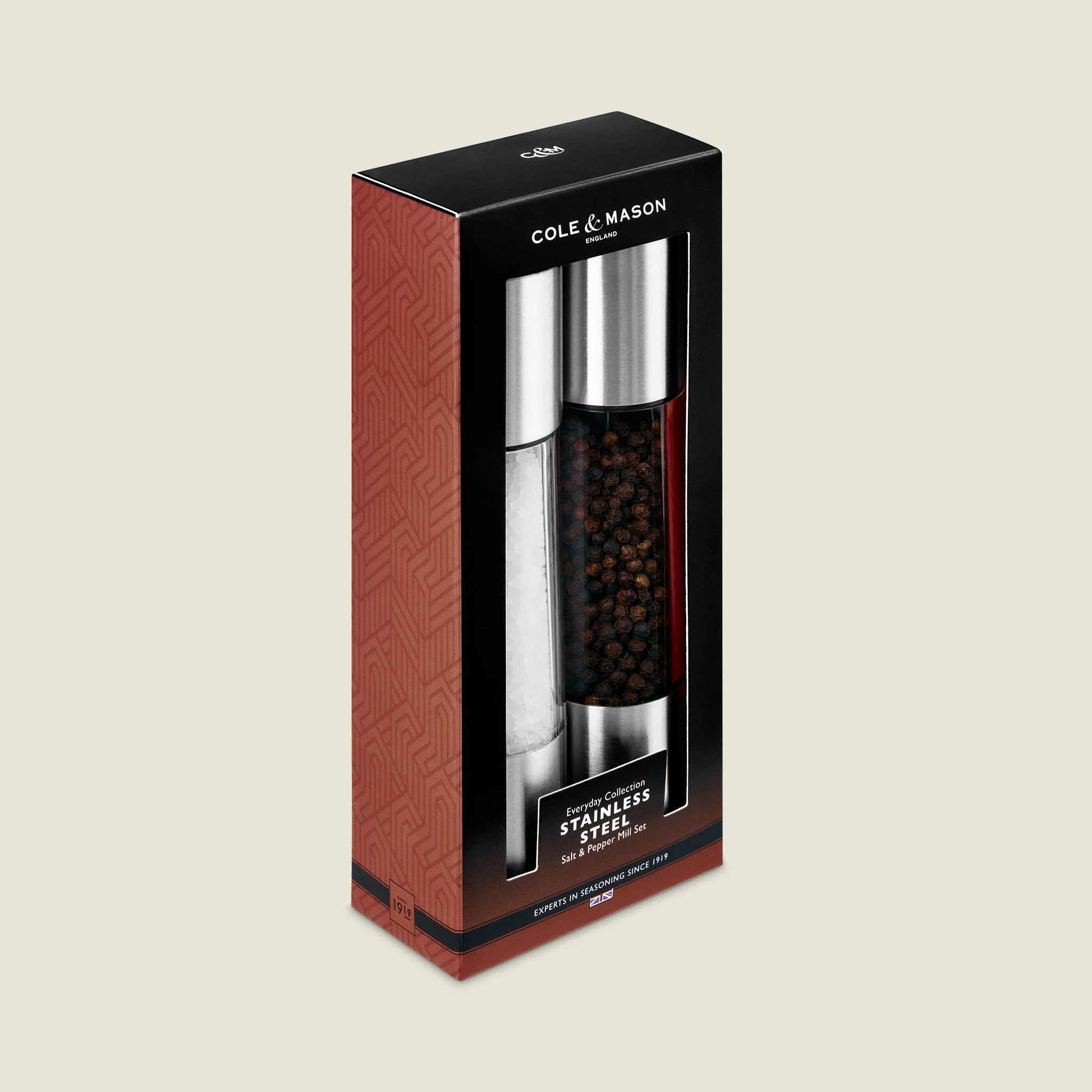 Cole & Mason Everyday Stainless Steel Salt & Pepper Mill Set - Image 3