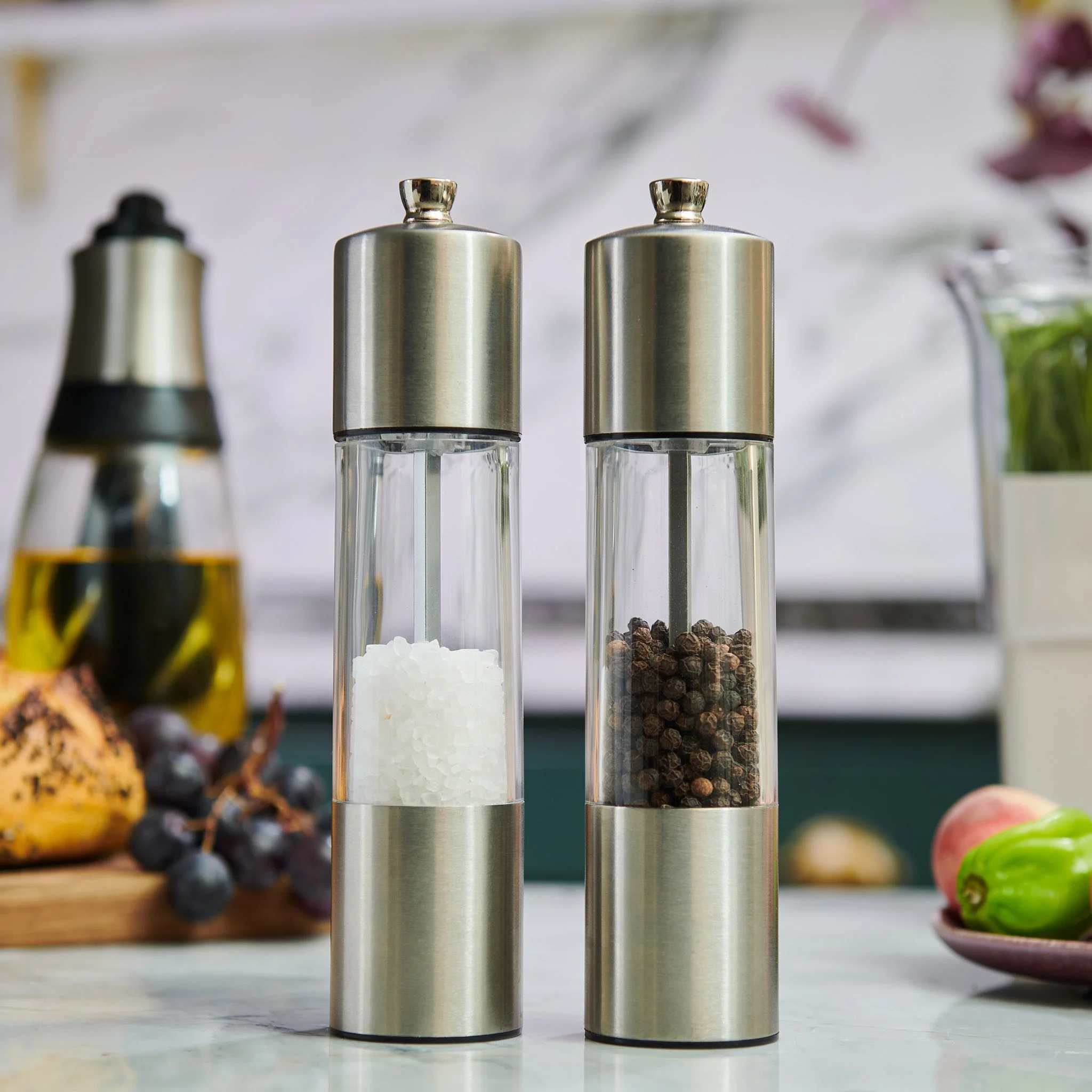 Cole & Mason Everyday Stainless Steel Salt & Pepper Mill Set - Image 5
