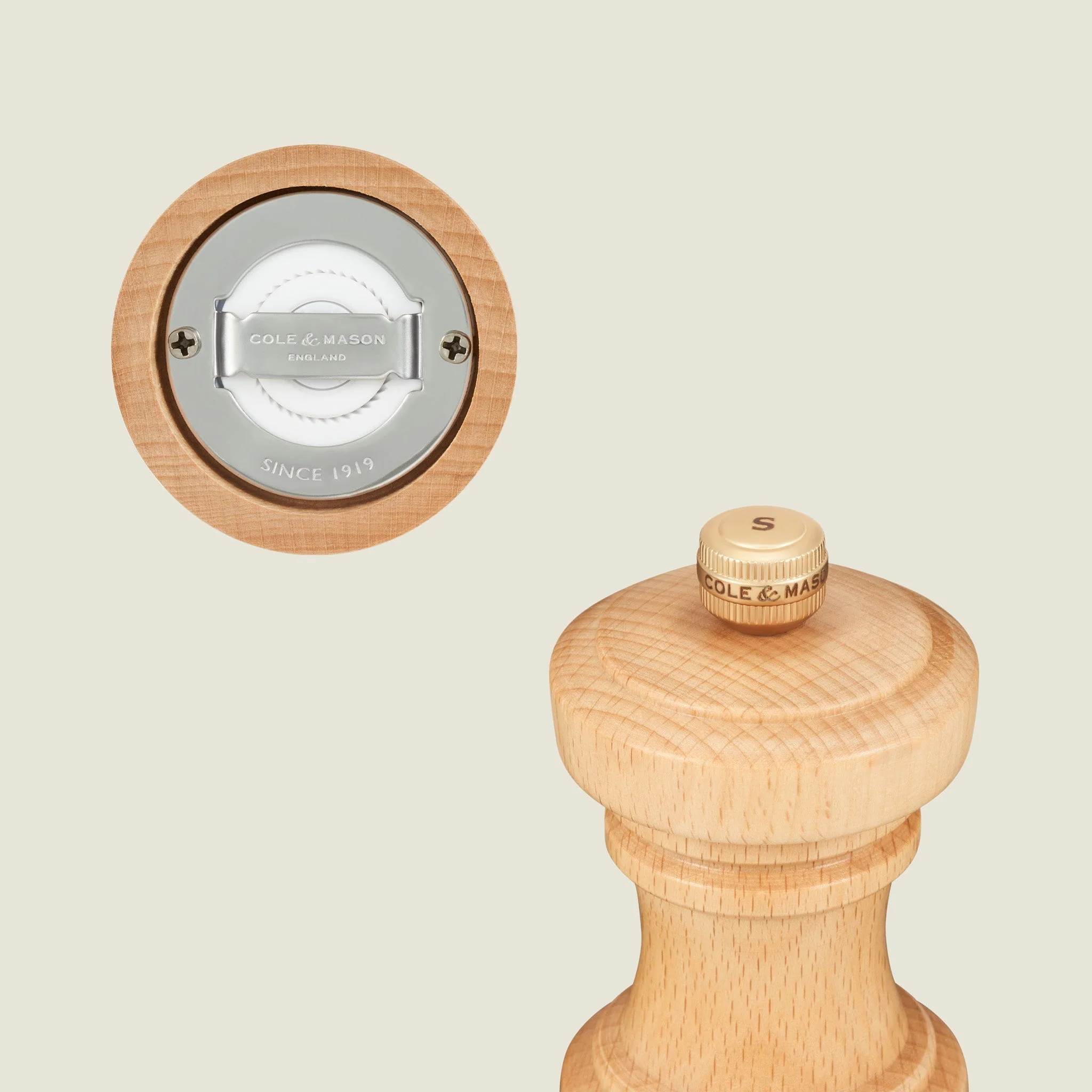 Cole & Mason Hoxton Natural Beech Salt & Pepper Mills - Image 10