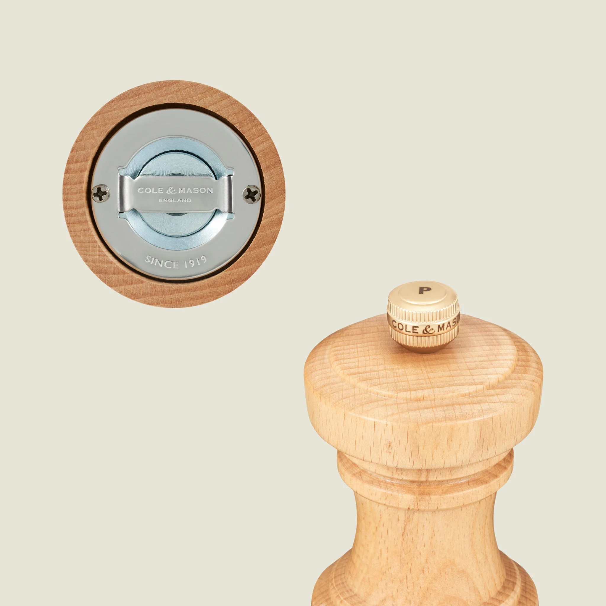 Cole & Mason Hoxton Natural Beech Salt & Pepper Mills - Image 9