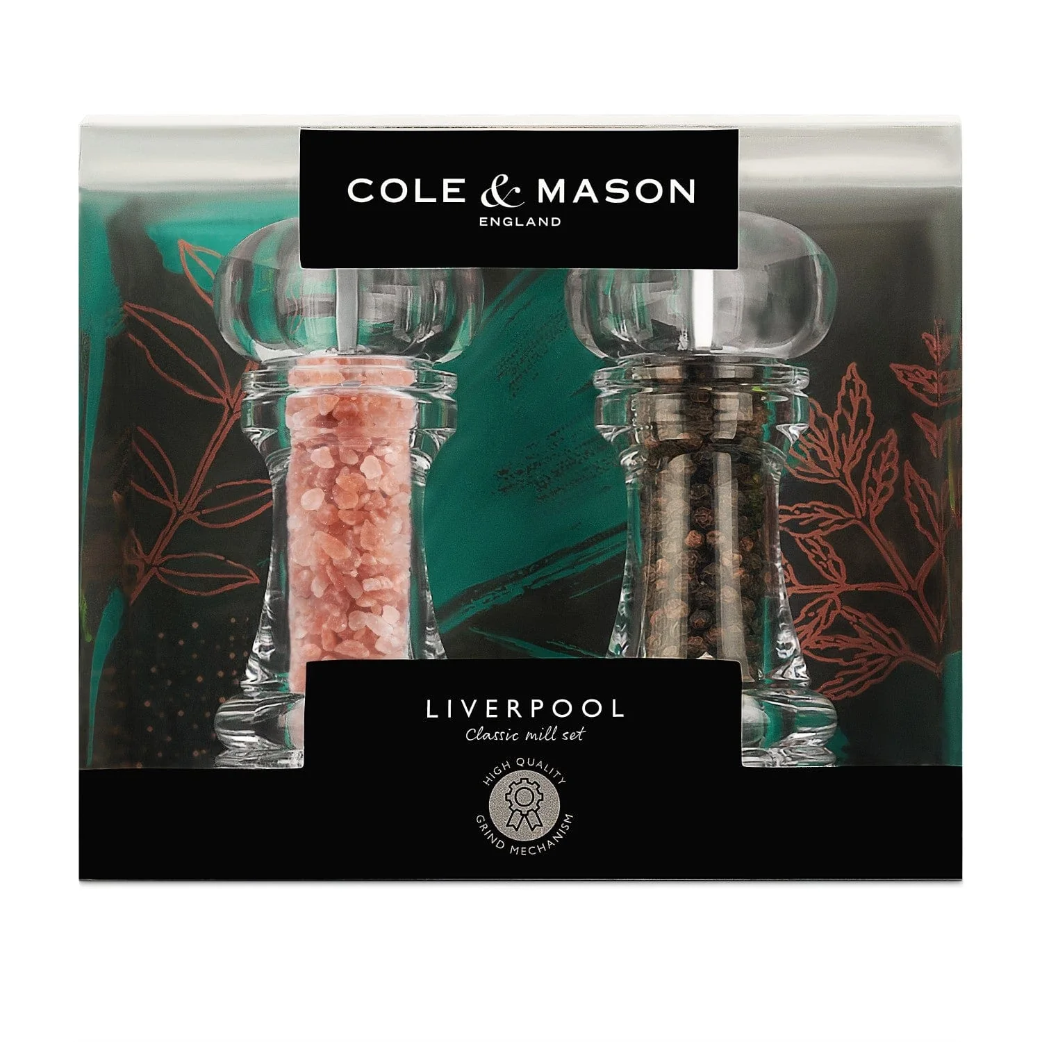 Cole & Mason Liverpool 5.5" Acrylic Salt & Pepper Mill Set with Himalayan Salt - Image 6