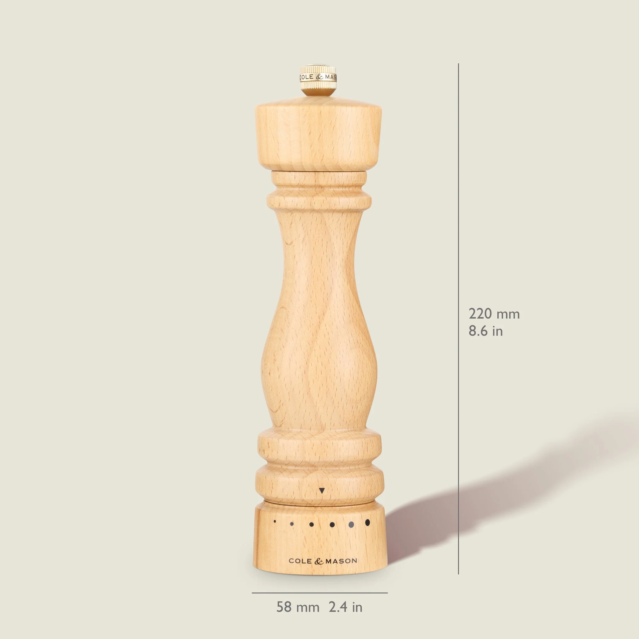 Cole & Mason London Natural Beech Grind Select Salt & Pepper Mills - Image 11