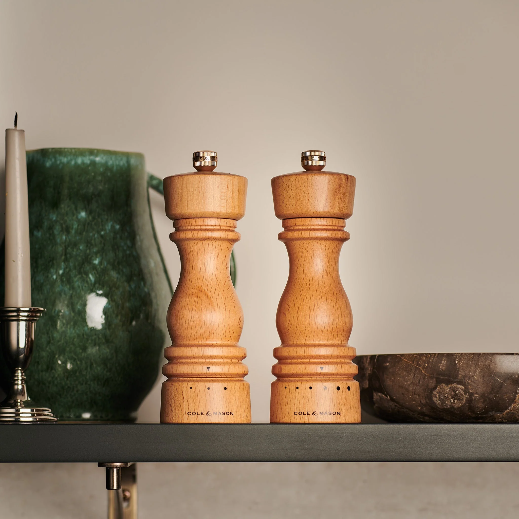 Cole & Mason London Natural Beech Grind Select Salt & Pepper Mills - Image 6