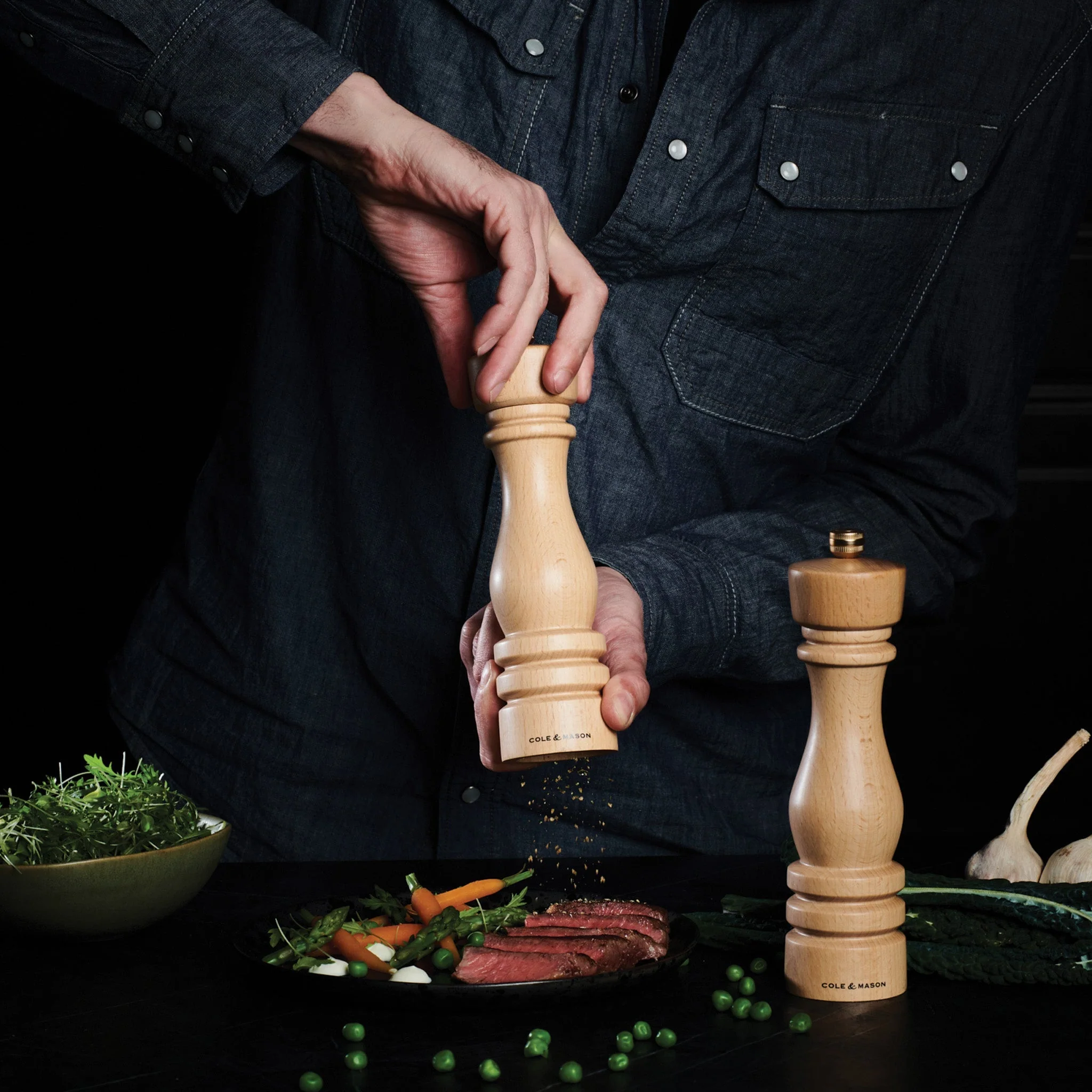 Cole & Mason London Natural Beech Salt & Pepper Mills - Image 14