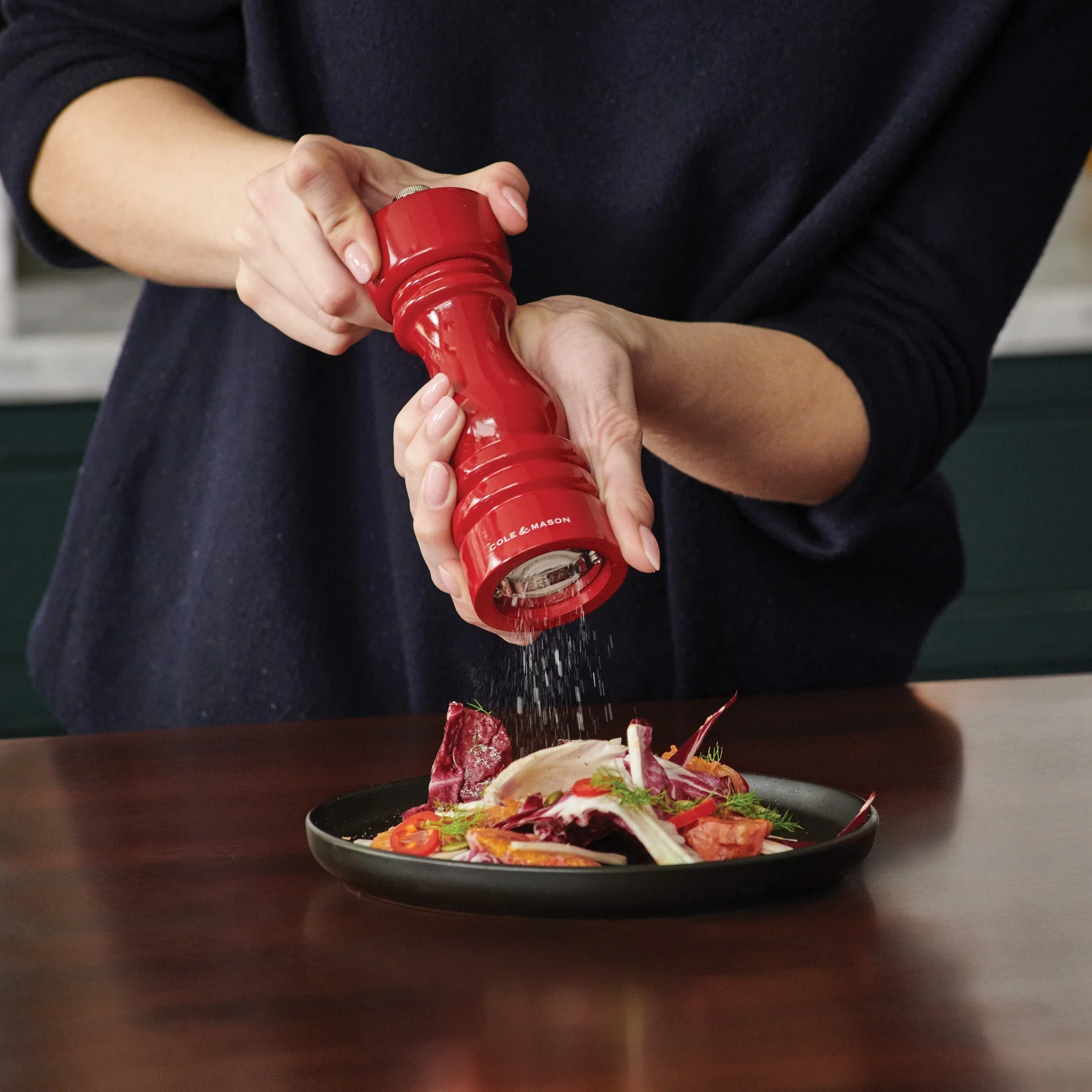 Cole & Mason London Red Gloss Salt & Pepper Mills 7" - Image 3