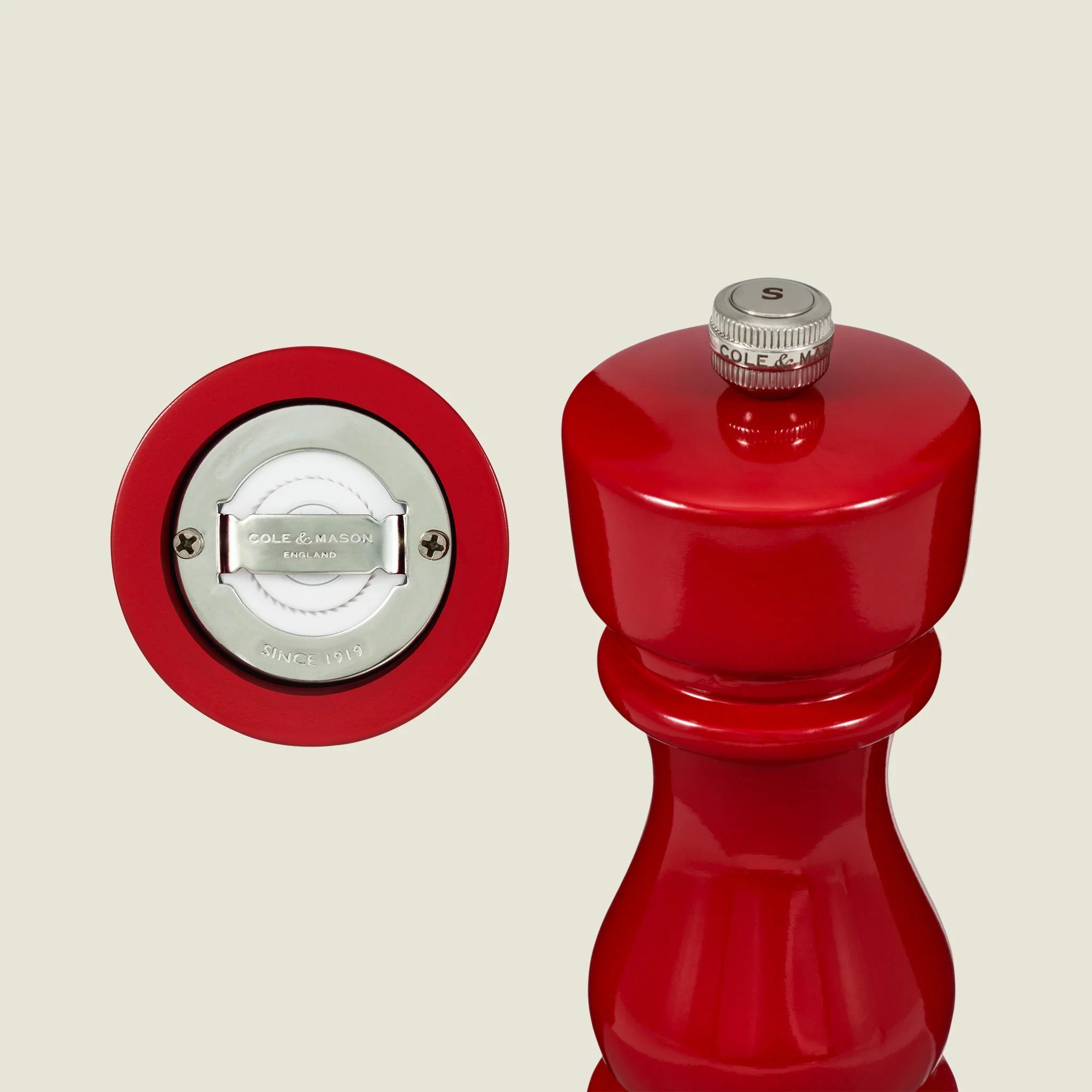 Cole & Mason London Red Gloss Salt & Pepper Mills 7" - Image 6