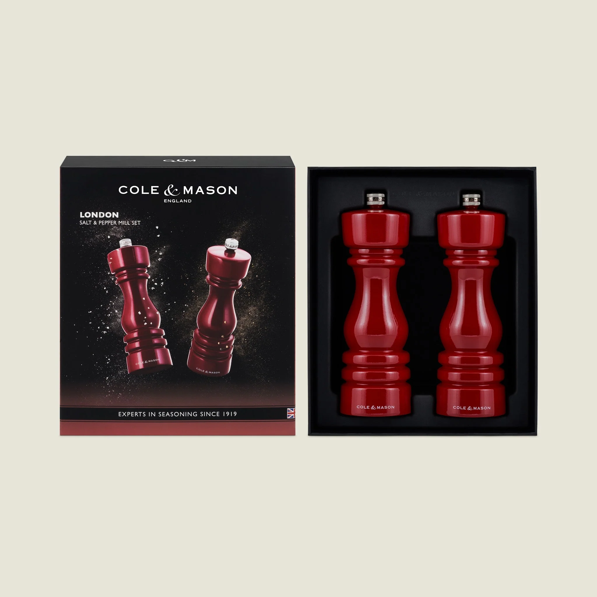 Cole & Mason London Red Gloss Salt & Pepper Mills 7" - Image 7