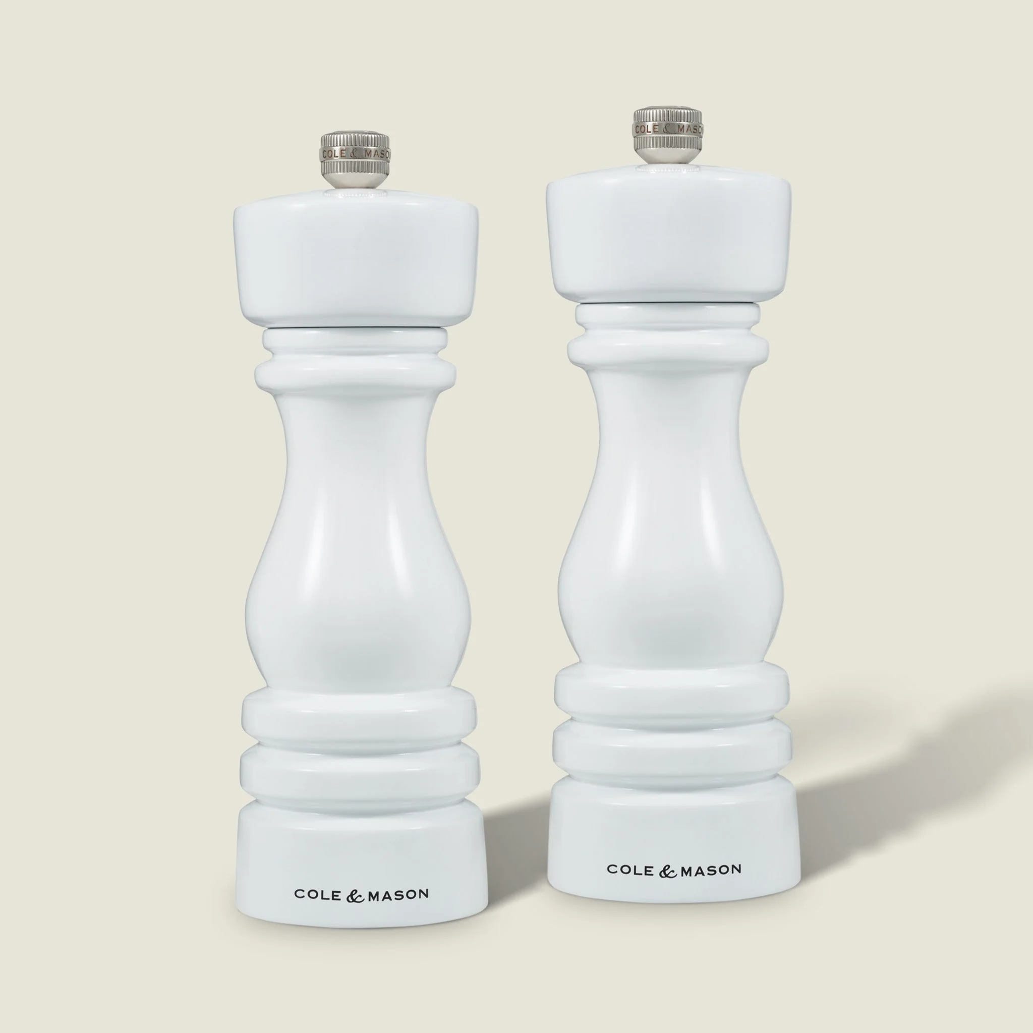 Cole & Mason London White Gloss Salt & Pepper Mills 7" - Image 15