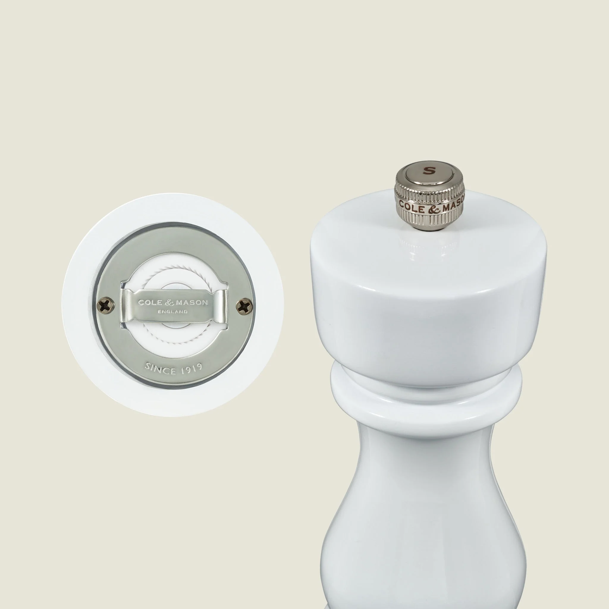 Cole & Mason London White Gloss Salt & Pepper Mills 7" - Image 17