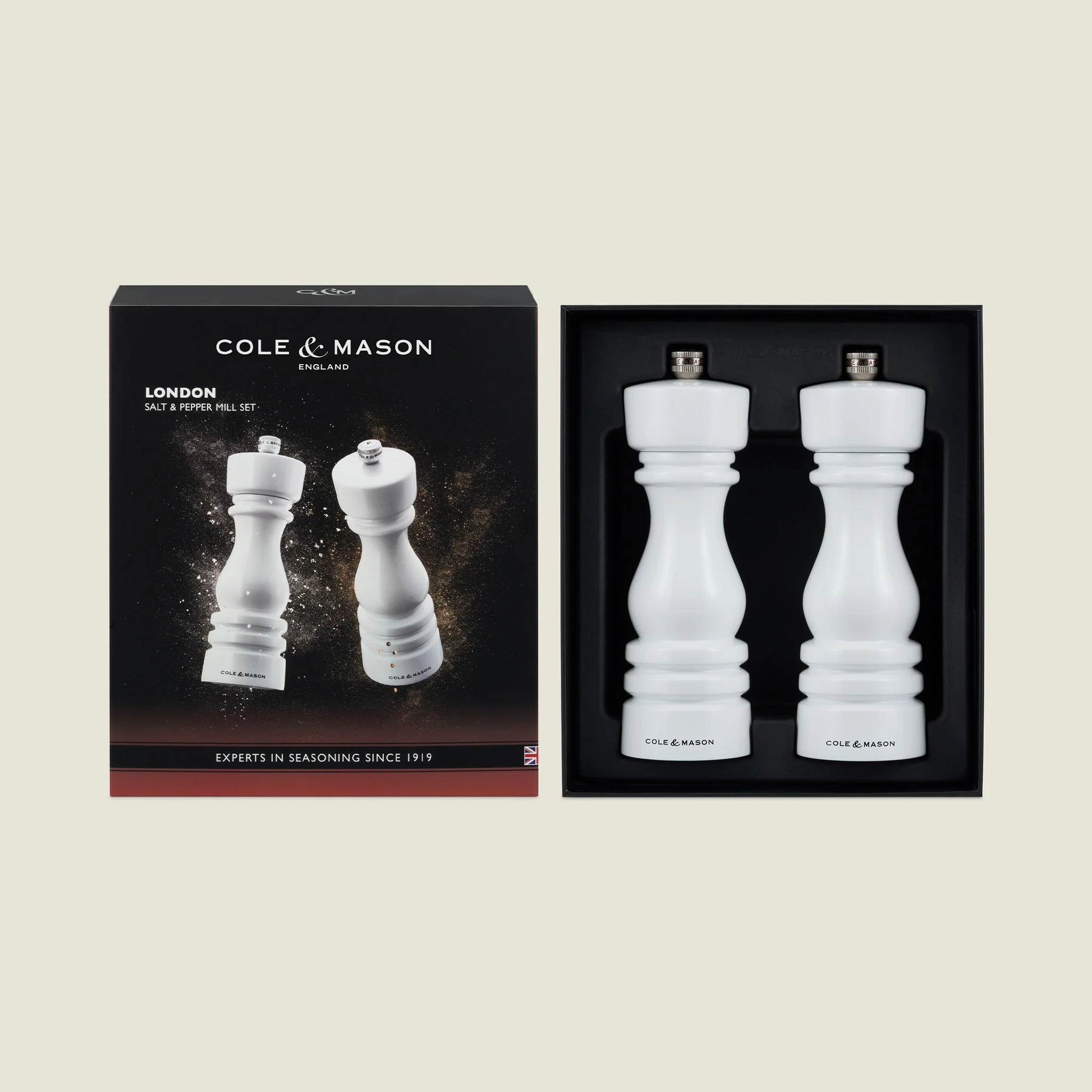 Cole & Mason London White Gloss Salt & Pepper Mills 7" - Image 19
