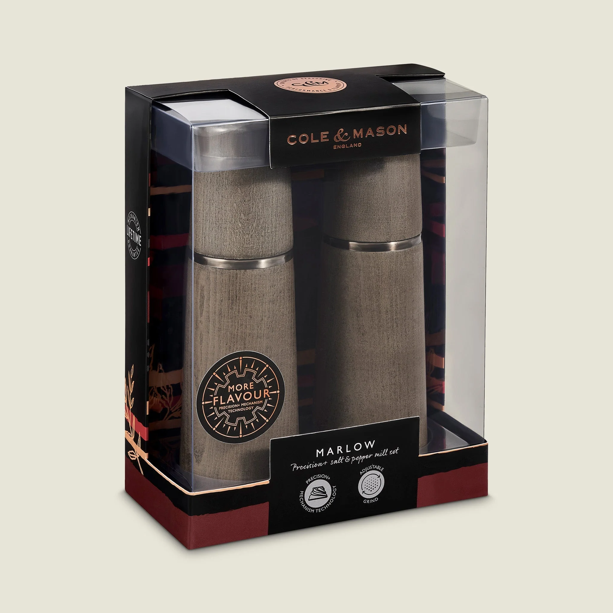 Cole & Mason Marlow Grey Beech Salt & Pepper Mills - Image 5