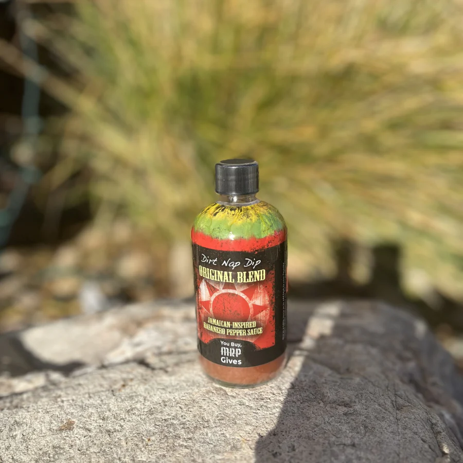 Dirt Nap Dip Original Blend Hot Sauce | 8 oz. Bottle | Jamaican-Inspired | You Buy, We Give 100% | Mystic Rhoads Productions - Image 2