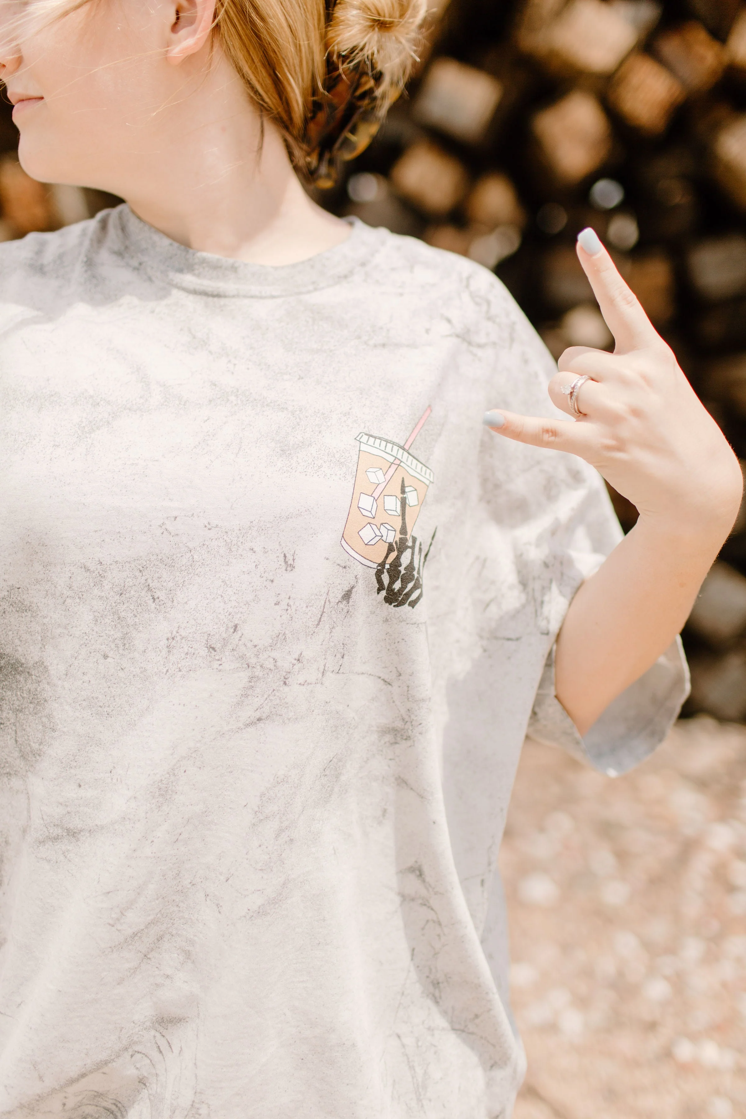 Fueled by iced coffee and anxiety Graphic Tee - Image 6