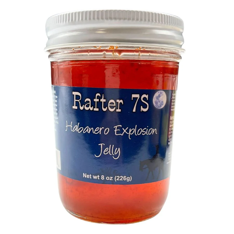 Habanero Explosion Jelly | 8 oz. | 3 Pack | Spicy Jelly | Meat Glaze | Cream Cheese Topping | Made in Paxton, NE | Rafter 7S - Image 2