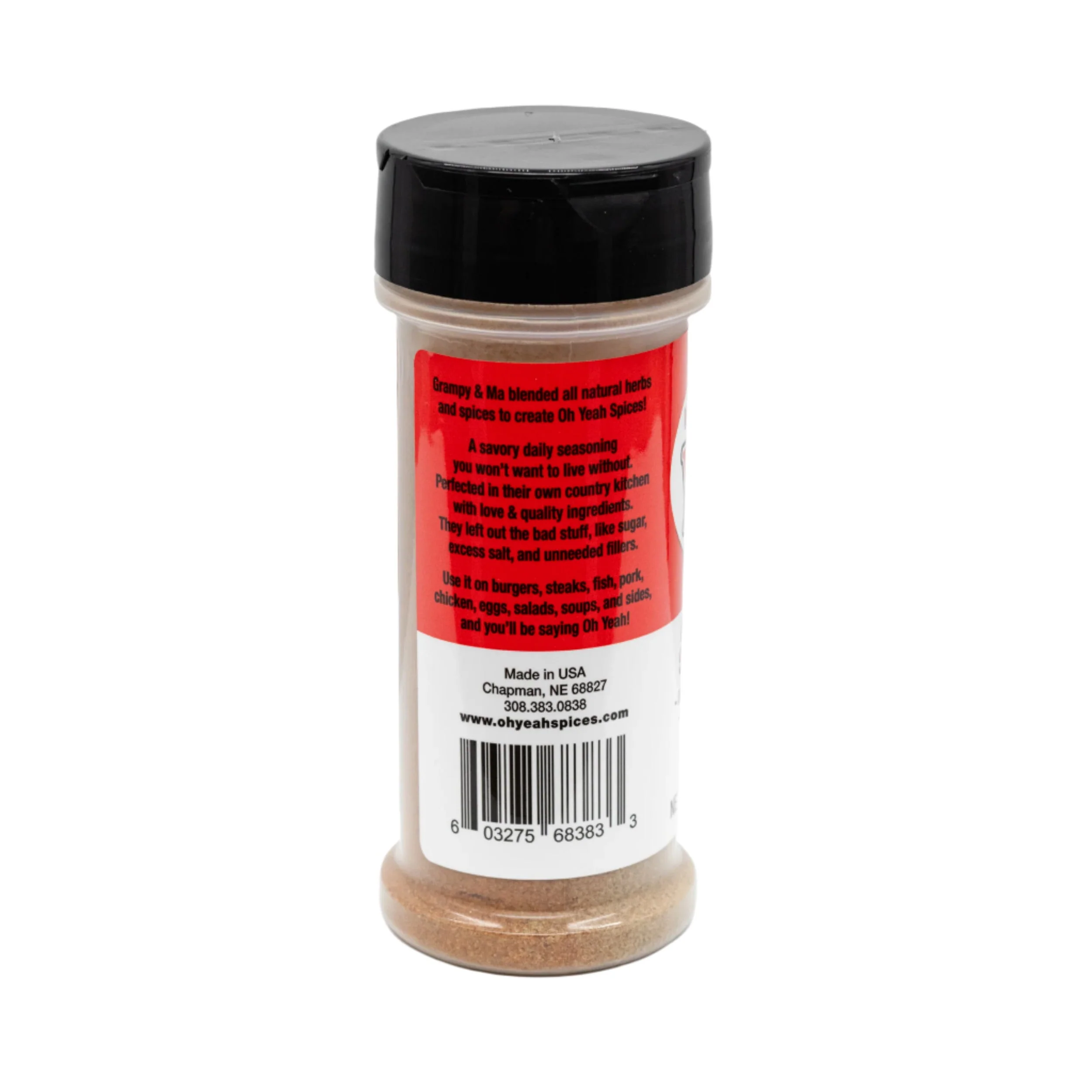 Hot All Natural Spice | 3.5 oz. Bottle | 12 All-Natural Herbs | Low Sodium | Gluten and Sugar Free | Made in Chapman, NE | Oh Yeah Spices - Image 2