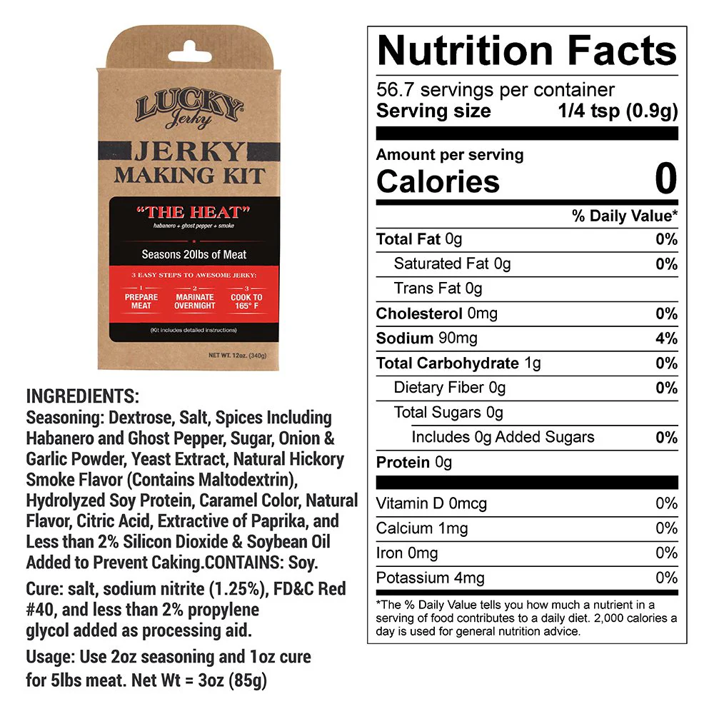 Jerky Making Kit | 12 oz. Box | The Heat Flavored | Habanero, Ghost Pepper, & Smoke Flavor | Perfect Kit To Make Spicy Beef Jerky | Seasons 20 lb. Of Meat | 3 Easy Steps | Detailed Instructions Included - Image 2