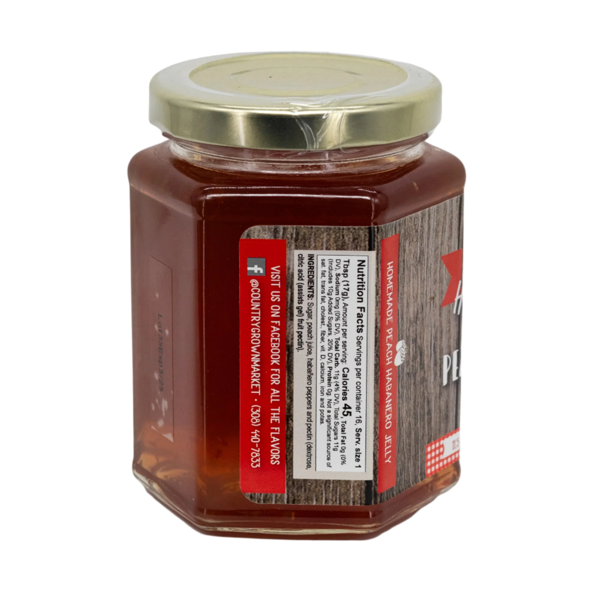 Peach Habanero Jelly | 11.5 oz. Jar | Made with Fresh Peaches | Spicy Fruit Spread | Made in Ravenna, NE | Nutt Family Jams and Jellies - Image 2