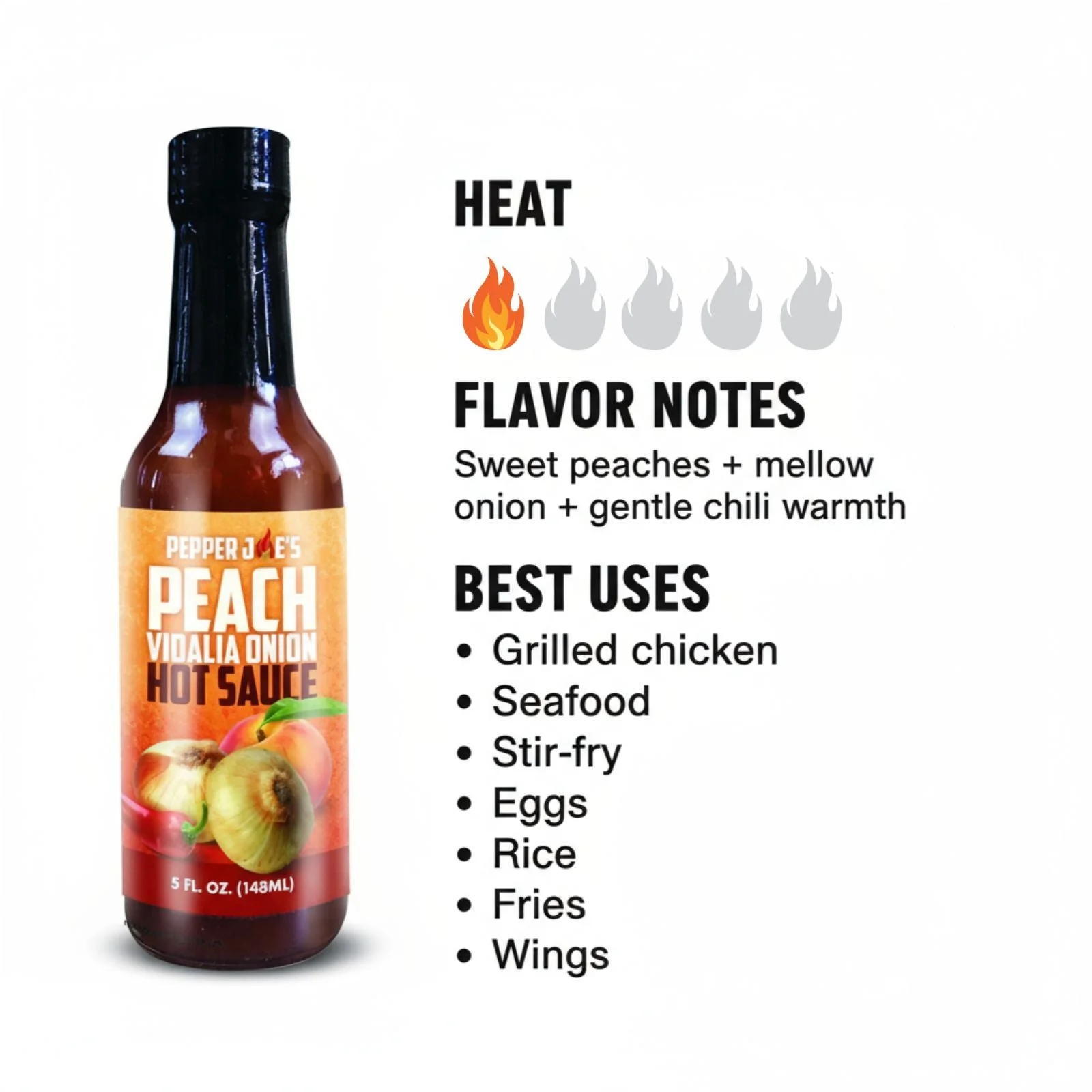 Peach Vidalia Onion Hot Sauce - Image 4
