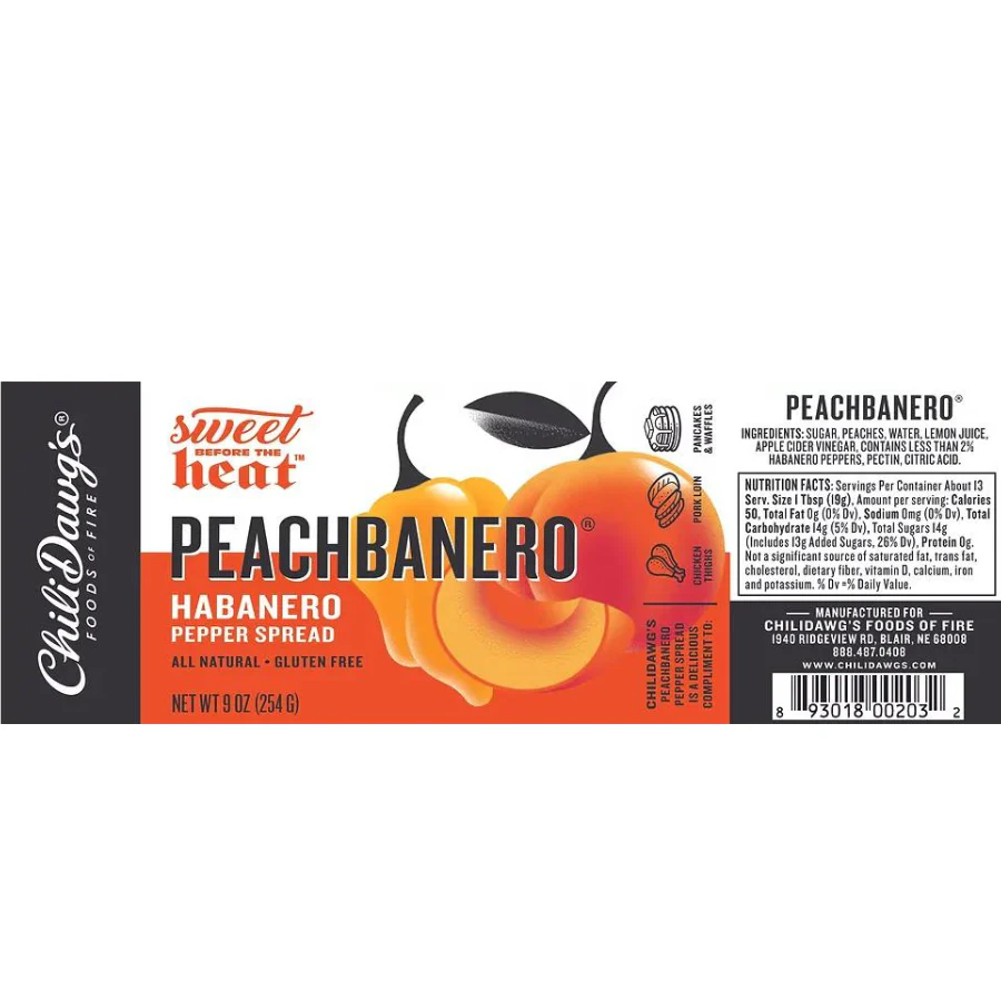 Peachbanero Pepper Spread | 9 oz | Gluten Free | Chili Dawg's Foods of Fire - Image 3