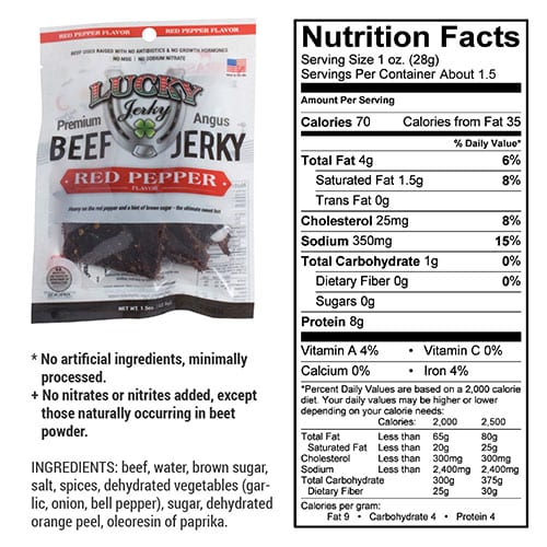Red Pepper Beef Jerky | 1.5 oz. Bag | Black Pepper & Brown Sugar Blend | Tender | Carefully Cut, Trimmed, & Seasoned | All Natural | Nebraska Beef Jerky | Quick, Healthy Snack | 6 Pack | Shipping Included - Image 4