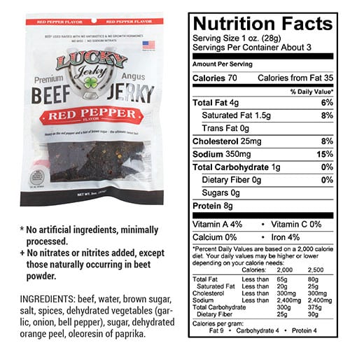 Red Pepper Beef Jerky | 3 oz. Bag | Perfect Balance Of Beef, Pepper, & Brown Sugar | Tender Cut Pieces | Burst Of Spicy Flavor | All Natural | Carefully Cooked, Cut, & Trimmed | Nebraska Cattle | Rich Source Of Natural Protein | 6 Pack | Shipping Included - Image 5