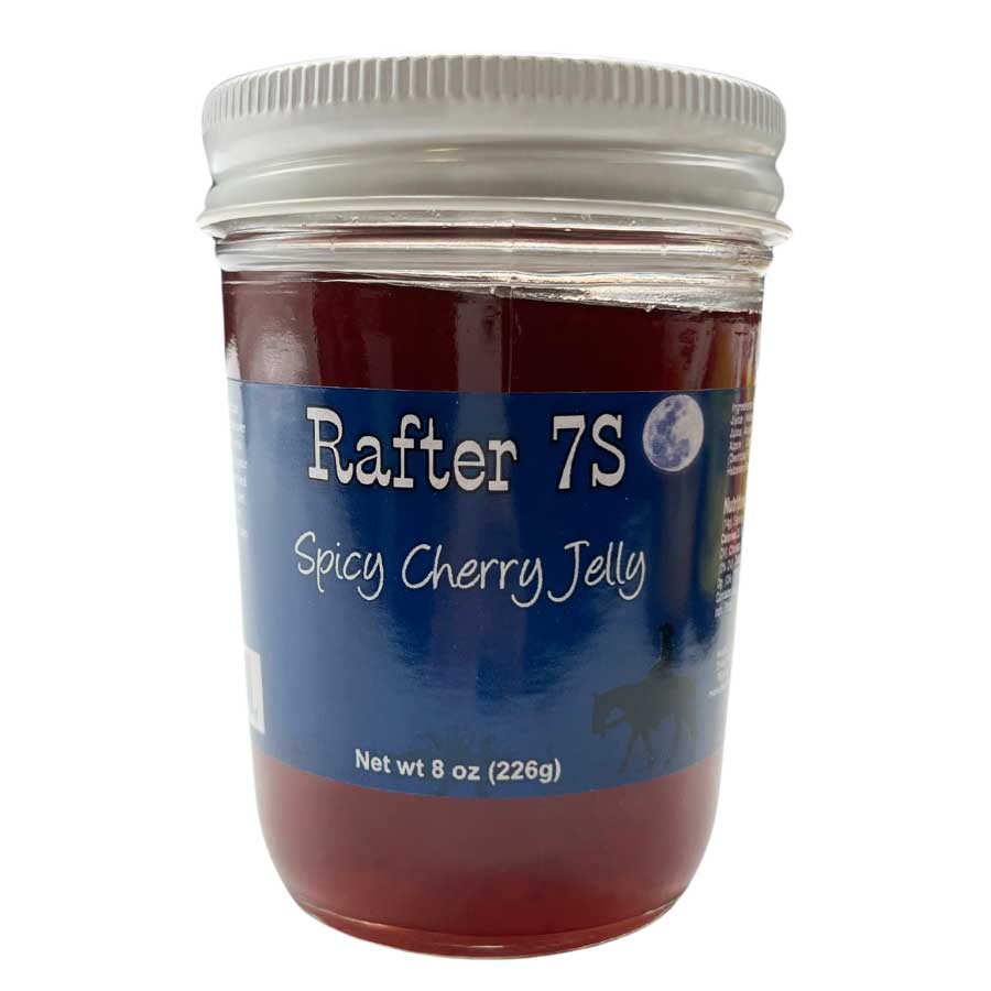 Spicy Cherry Jelly | 8 oz. Jar | All Natural | No Preservatives | Sandwich Spread | Fresh Cherries | Made in Paxton, NE | Rafter 7S