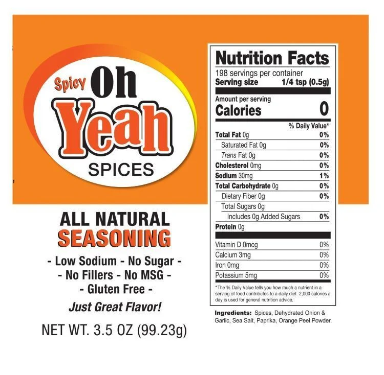 Spicy Oh Yeah Plus | 3.5 oz. Bottle | No MSG or GMO | Made in Chapman, NE | Oh Yeah Spices - Image 3