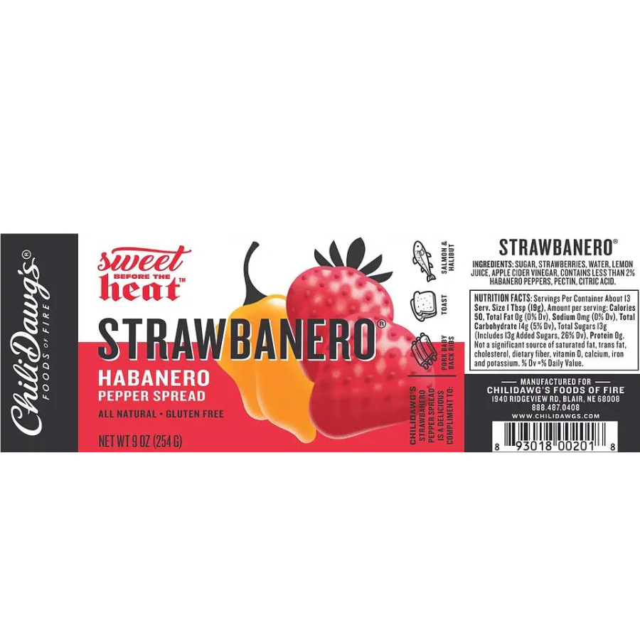 Strawbanero Pepper Spread | Pack of 3 | 9 oz | Gluten Free | Chili Dawg's Foods of Fire - Image 4