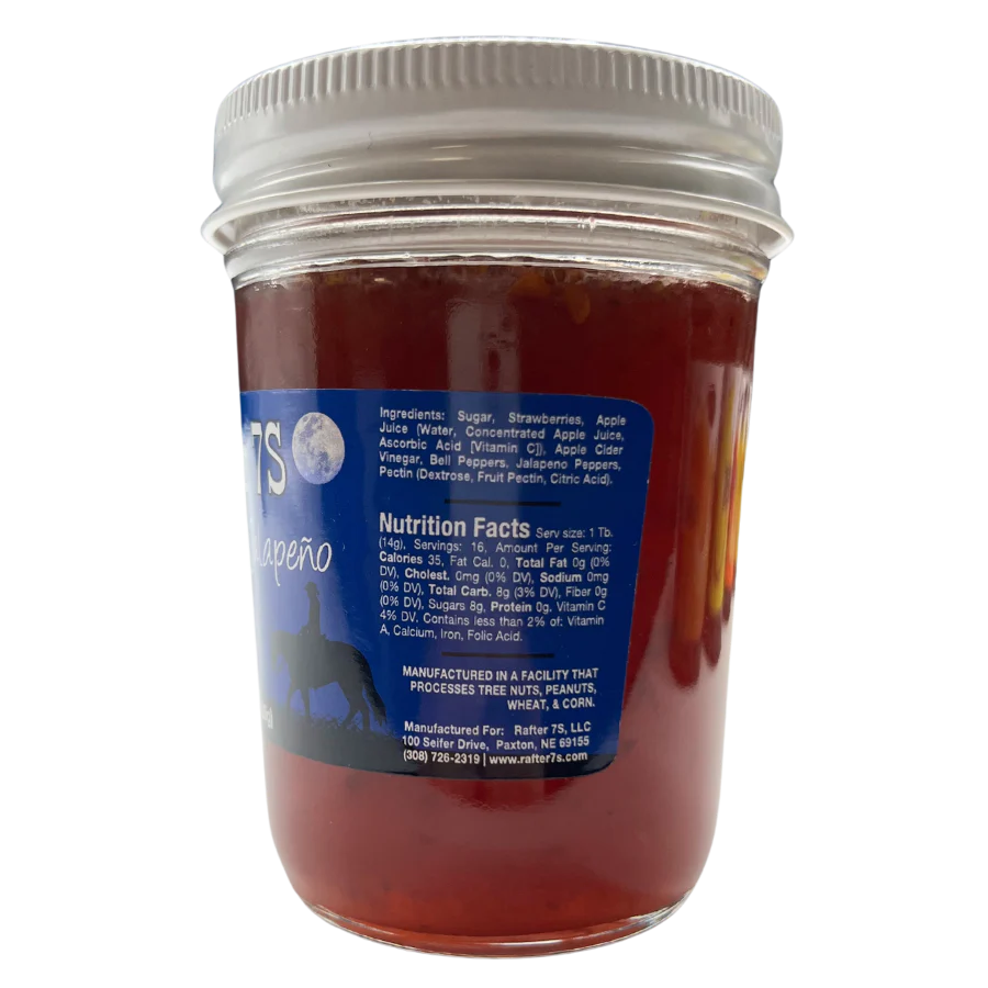Strawberry Jalapeno Jelly | 8 oz. Jar | 3 Pack | Strawberry With Spicy Ending | Delightful Flavor | Made in Paxton, NE | Rafter 7S - Image 3