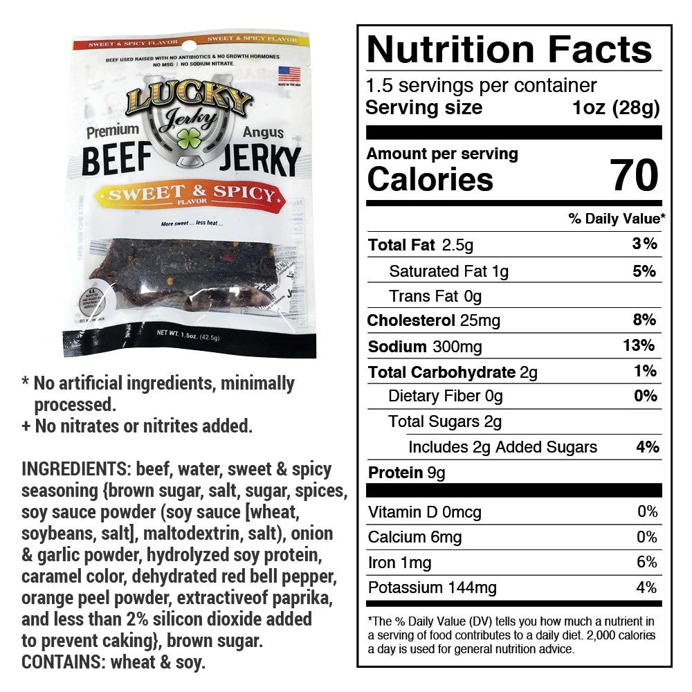 Sweet and Spicy Beef Jerky | 1.5 oz. Bag | All Natural Jerky | Big, Bold Flavor - Image 2