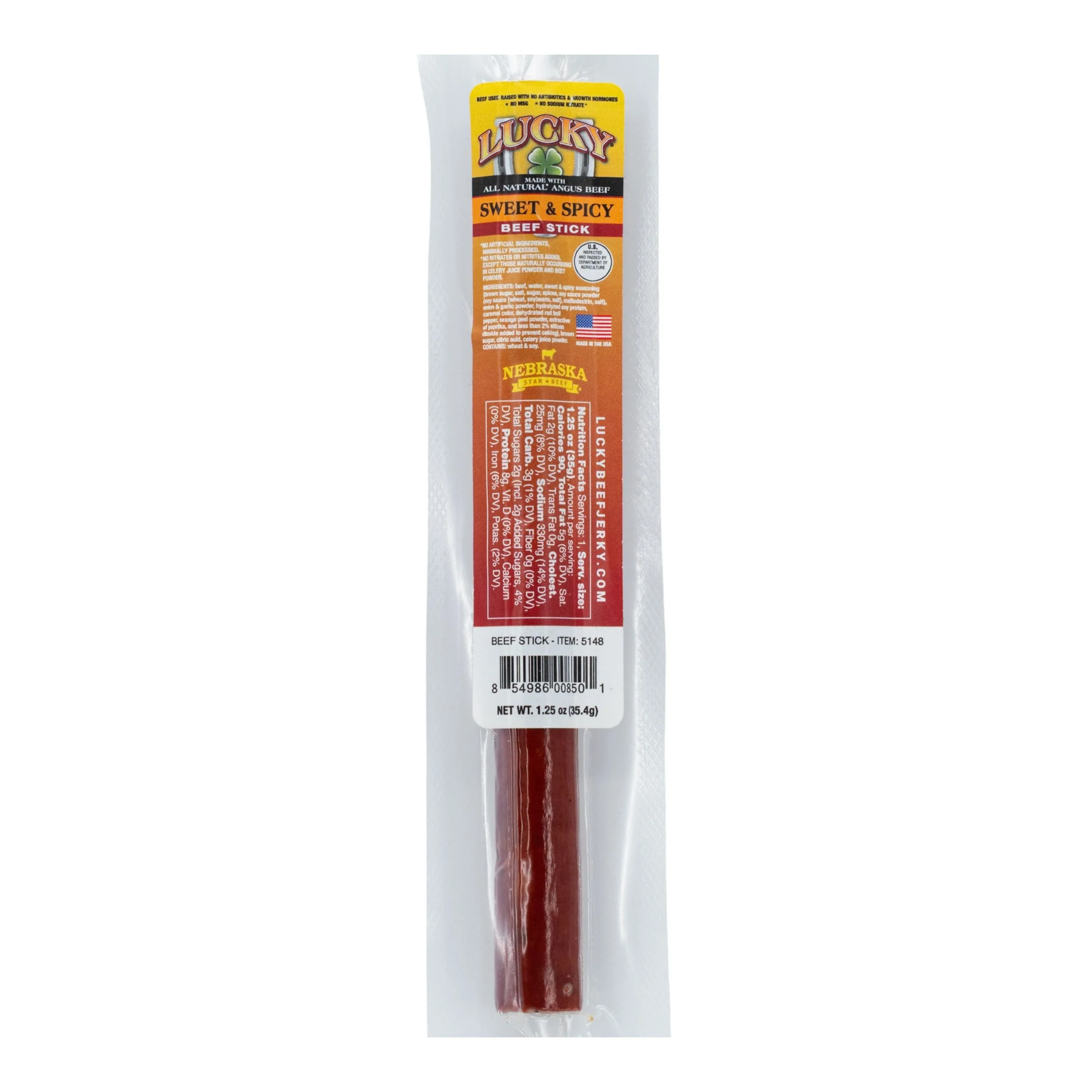 Sweet & Spicy Beef Stick | 1.25 oz. | Tender Beef Jerky Coated In Savory Teriyaki & Red Pepper Flakes | Cooked To Perfection | Easy, Quick On-The-Go Snack | High Protein | Nebraska Beef | 6 Pack | Shipping Included - Image 2